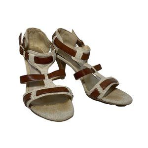 Dana Buchman -- Strappy Faux Leather & Canvas Heels Size 7M